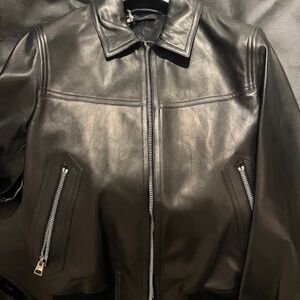Tom Ford Black Leather Jacket NWT size 52 Mens
